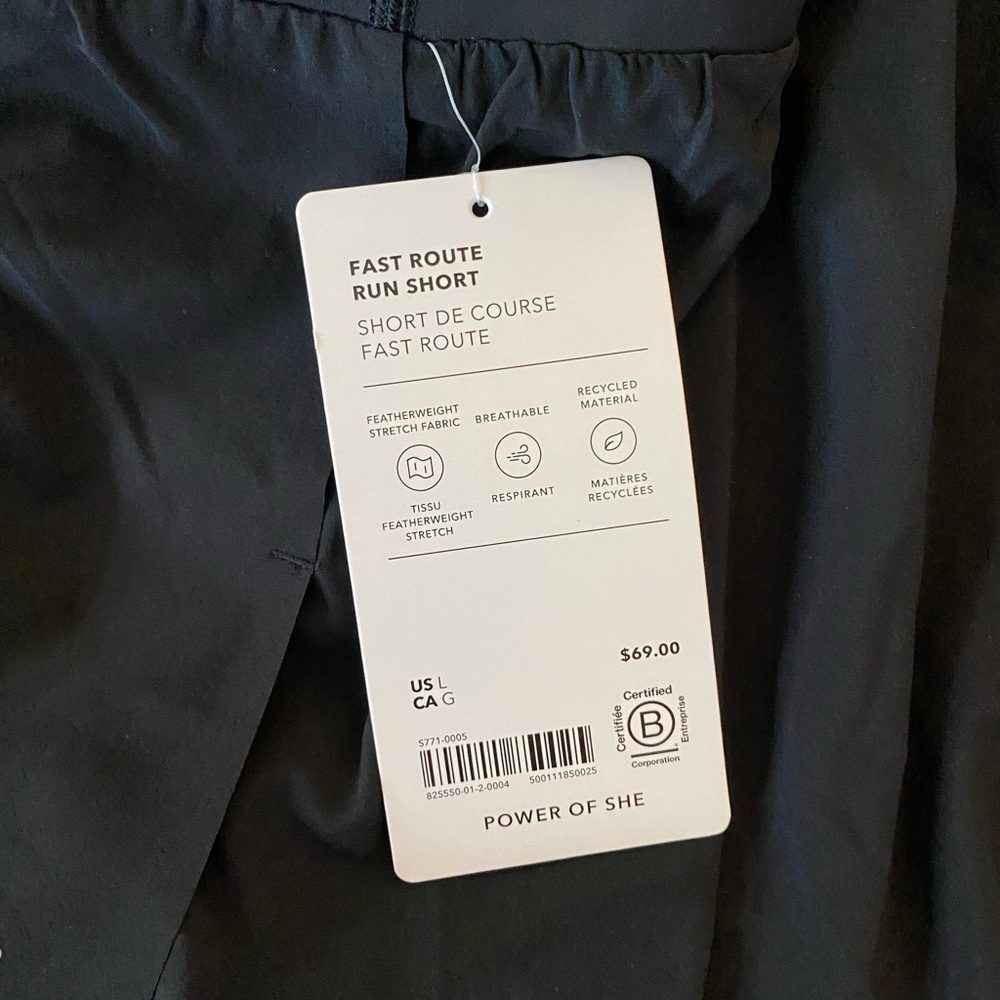 Athleta Black Fast Route Shorts